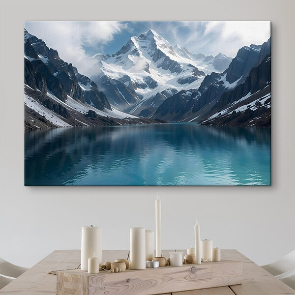 Von Bergen umgebener See Wandbilder Von Bergen umgebener See