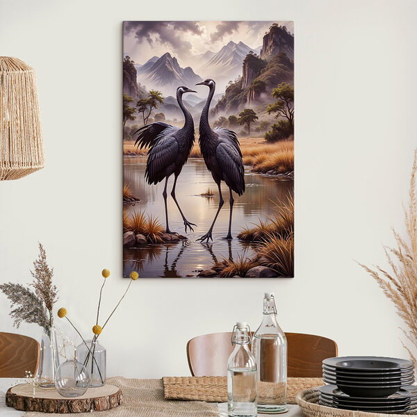 Zwei Vögel stehen in einem Fluss Wandbilder Zwei Vögel stehen in einem Fluss