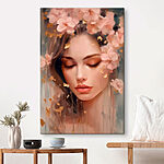 Wandbilder Frau mit Blumen im Haar