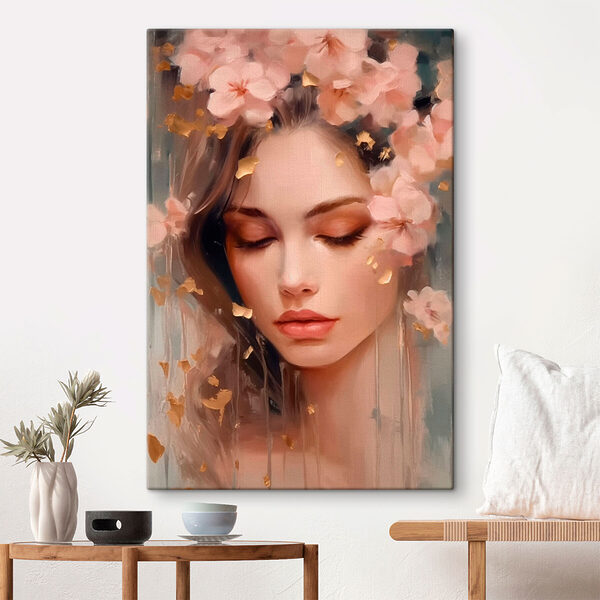 Frau mit Blumen im Haar Wandbilder Frau mit Blumen im Haar