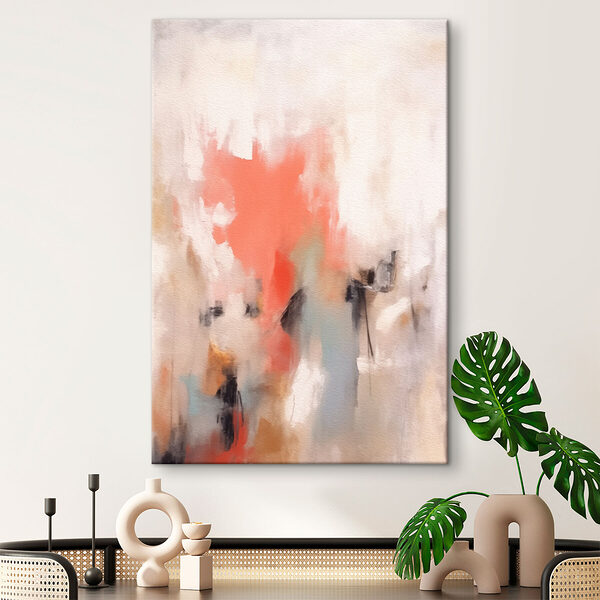 Gemälde einer Person mit rosa und grauem Hintergrund Wandbilder Gemälde einer Person mit rosa und grauem Hintergrund