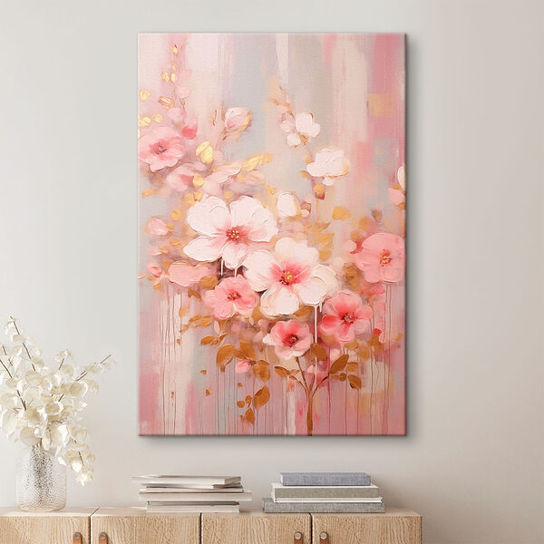Gemälde mit rosa Blumen Wandbilder Gemälde mit rosa Blumen
