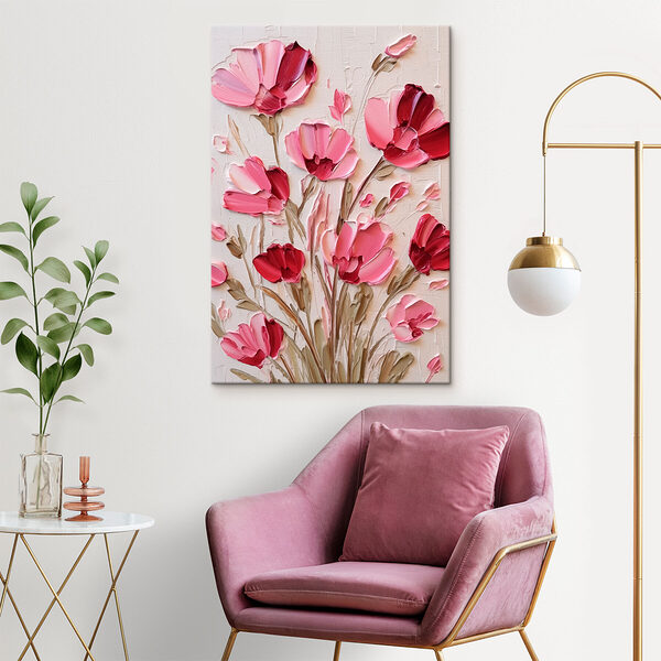 Gemälde mit rosa Blumen Wandbilder Gemälde mit rosa Blumen