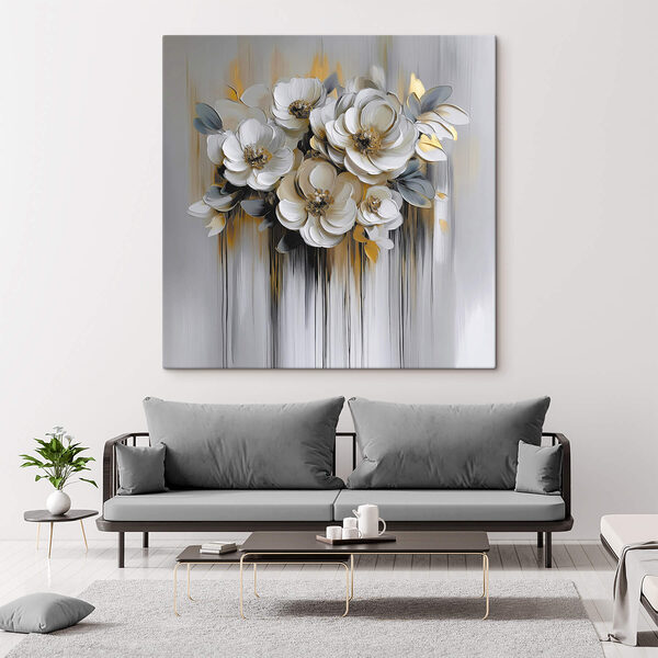 Gemälde von Blumen auf weißem Hintergrund Wandbilder Gemälde von Blumen auf weißem Hintergrund