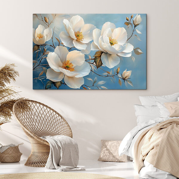 Malerei von weißen Blumen Wandbilder Malerei von weißen Blumen