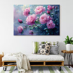 Wandbilder Gemälde mit rosa Blumen