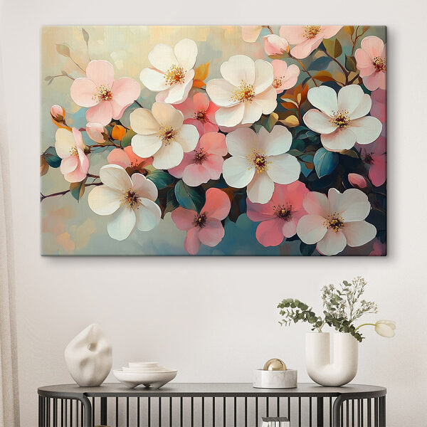 Wandbilder Gruppe von Blumen auf einem Zweig