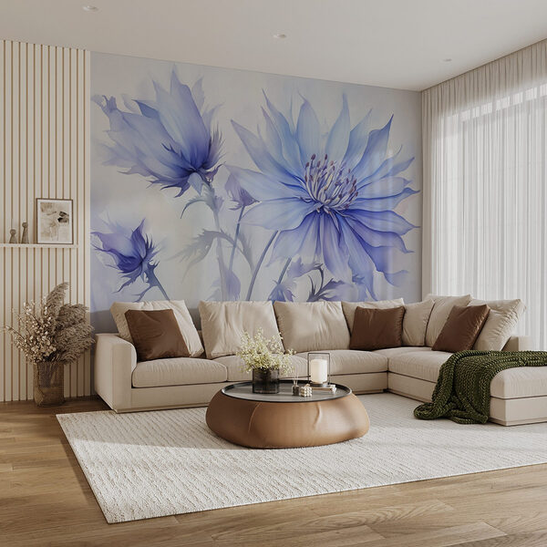 Fototapeten Zarte Blüten in sanften Farbtönen