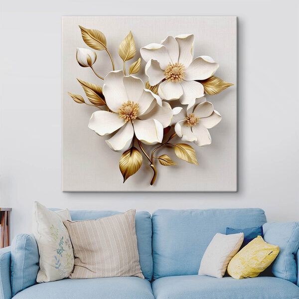 Wandbilder Zarte Blumen in sanften Tönen