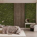 Fototapeten Holzdiele auf grünem Teppich