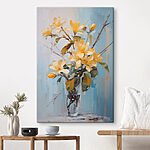 Wandbilder Gelbe Blumen in einer Glasvase