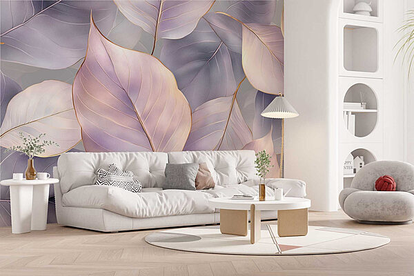 Fototapeten Sanfte Töne von tanzenden Blättern