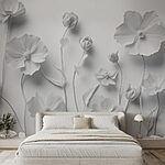 Fototapeten Gruppe von weißen Blumen