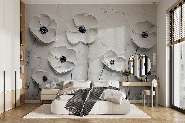 Fototapeten Malerei von weißen Blumen