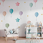 Fototapeten Muster aus Luftballons und Sternen