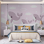 Fototapeten Gruppe von Walen am Himmel