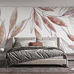 Fototapeten Zarte Blätter in sanften Farbtönen