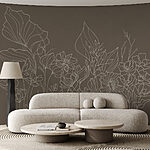 Fototapeten Strichzeichnung von Blumen