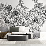 Fototapeten Vogel auf einer Blume