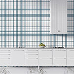 Fototapeten Blau und weiß kariert