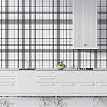 Fototapeten Grau und weiß kariert