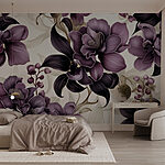 Fototapeten Elegantes lila Blumenarrangement in der Auslage