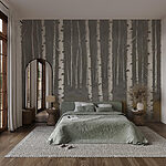 Fototapeten Gruppe von Bäumen in einem Wald