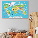 Wandbilder Karte der Welt mit Tieren
