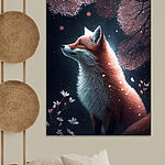 Wandbilder Fuchs schaut in den Himmel