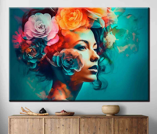 Frau mit Blumen im Haar Wandbilder Frau mit Blumen im Haar