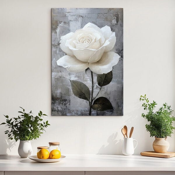 Gemälde einer weißen Rose Wandbilder Gemälde einer weißen Rose