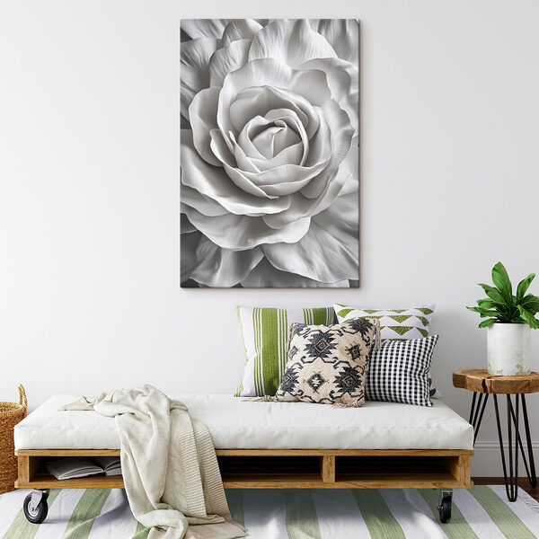 Elegante Schichten einer weißen Rose Wandbilder Elegante Schichten einer weißen Rose