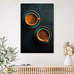 Wandbilder Zwei Tassen Kaffee auf Untertassen
