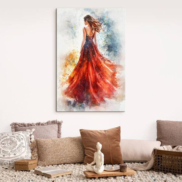 Frau im roten Kleid Wandbilder Frau im roten Kleid