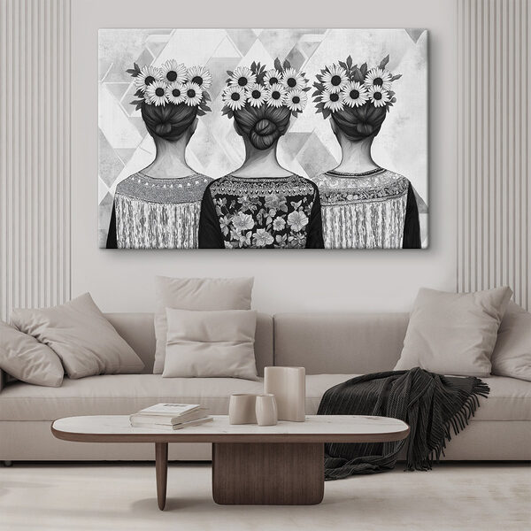 Gruppe von Frauen mit Blumen im Haar Wandbilder Gruppe von Frauen mit Blumen im Haar