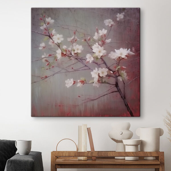 Weiße Blüten auf einem Zweig Wandbilder Weiße Blüten auf einem Zweig