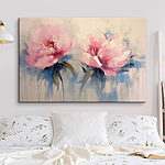 Wandbilder Gemälde mit rosa Blumen