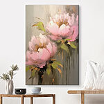 Wandbilder Gemälde mit rosa Blumen