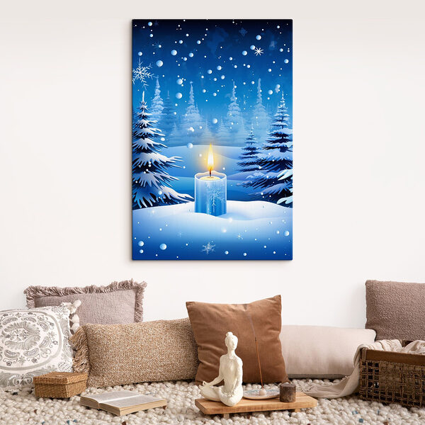 Kerze im Schnee Wandbilder Kerze im Schnee