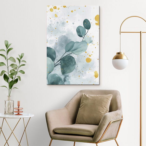 Aquarellmalerei eines Zweiges mit Blättern Wandbilder Aquarellmalerei eines Zweiges mit Blättern
