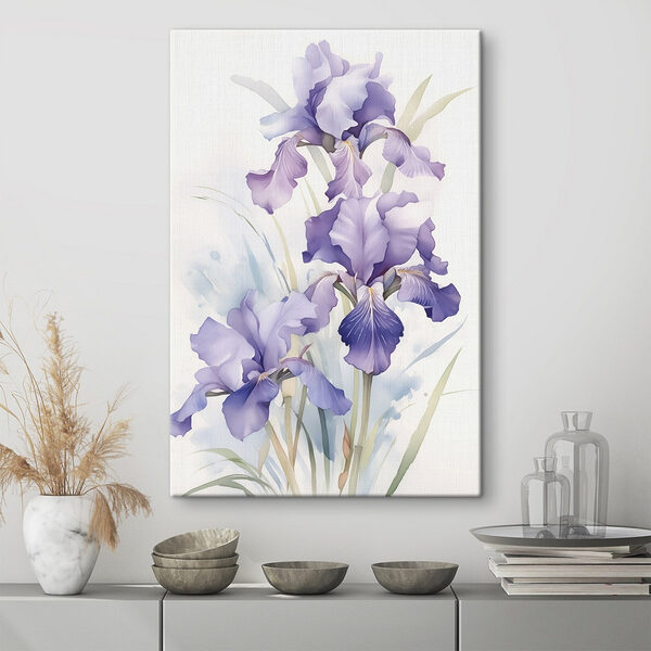 Zarte violette Schwertlilien in Blüte Wandbilder Zarte violette Schwertlilien in Blüte