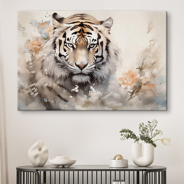 Tiger mit Blumen im Hintergrund Wandbilder Tiger mit Blumen im Hintergrund