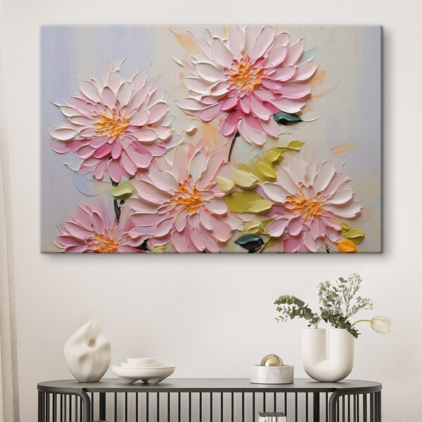 Malerei von Blumen auf einer weißen Fläche Wandbilder Malerei von Blumen auf einer weißen Fläche