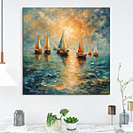 Wandbilder Gruppe von Booten auf dem Wasser