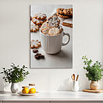 Wandbilder Tasse Kekse mit Puderzucker