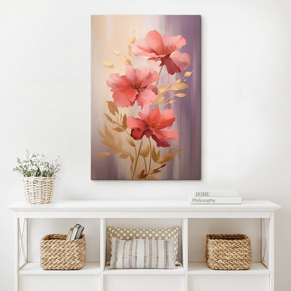 Gemälde mit rosa Blumen Wandbilder Gemälde mit rosa Blumen