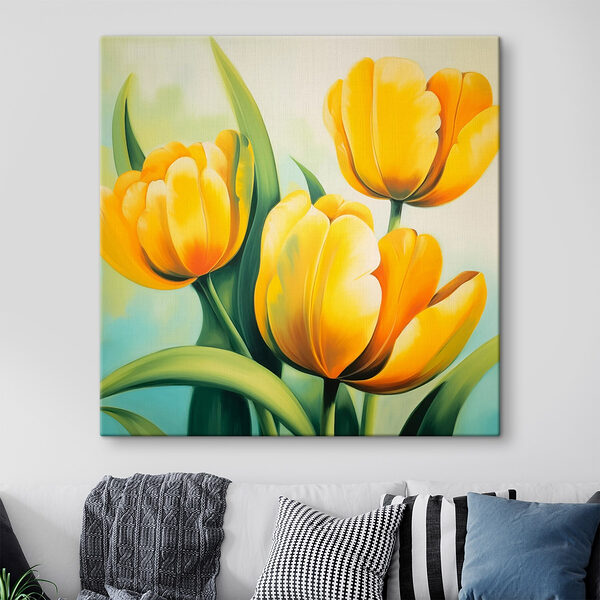 Gemälde von gelben Tulpen Wandbilder Gemälde von gelben Tulpen