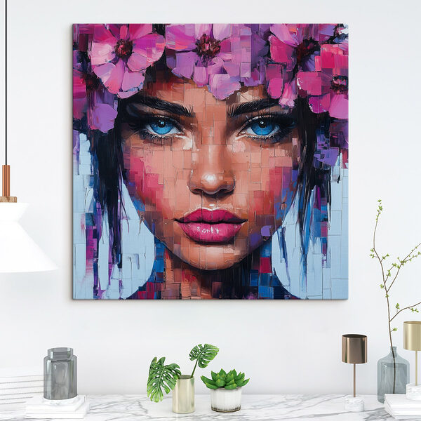 Gemälde einer Frau mit Blumen in ihrem Haar Wandbilder Gemälde einer Frau mit Blumen in ihrem Haar