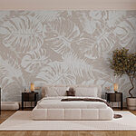 Fototapeten Weiße Blätter auf hellem Hintergrund