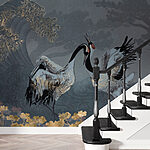 Fototapeten Zwei Vögel stehen auf einem Feld